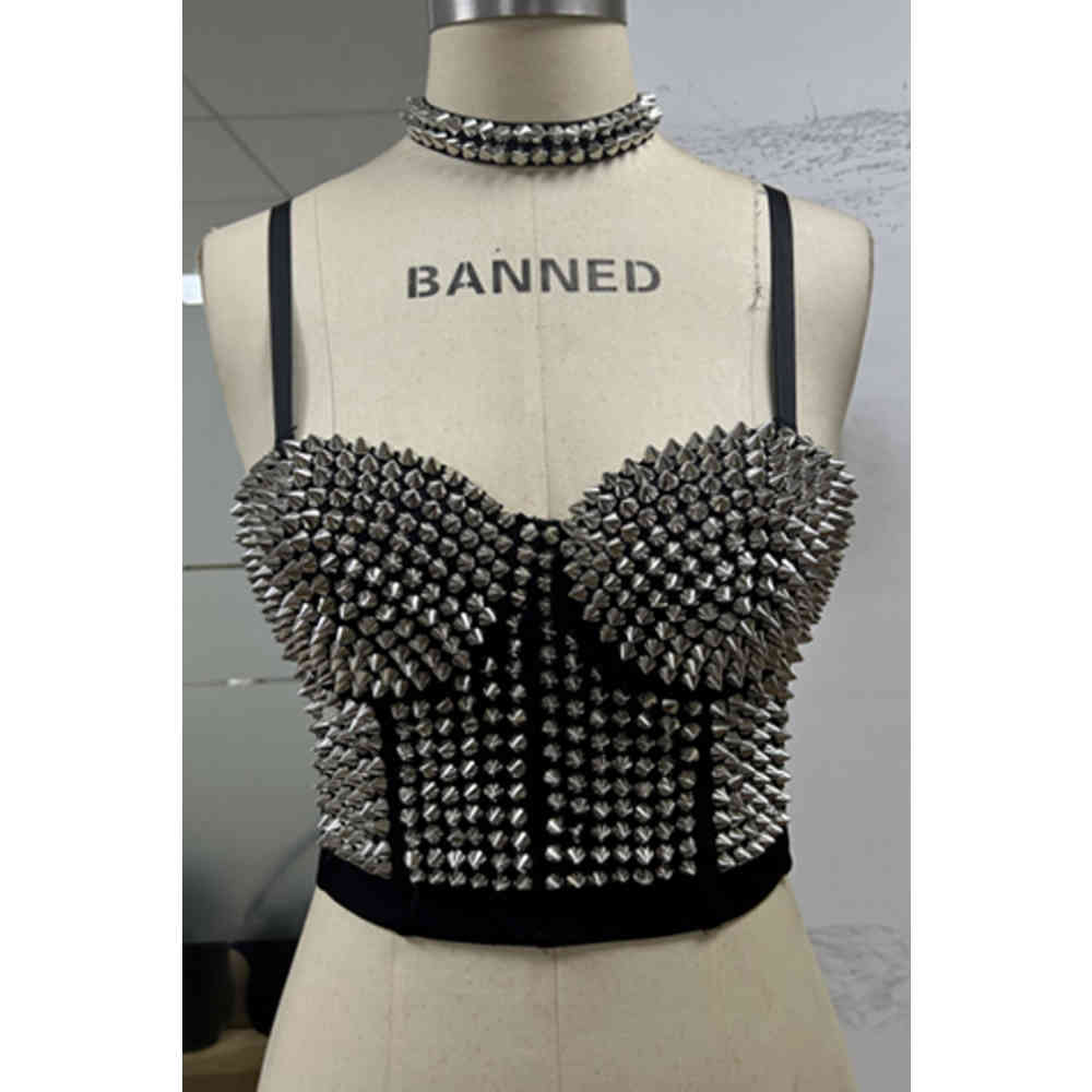 Banned - Xenia Crop top - Zilverkleurig